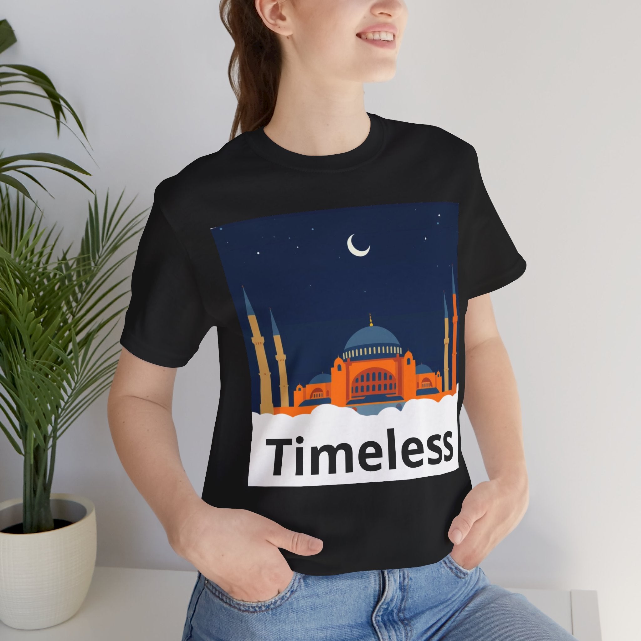 Timeless Mosque Tee – Crescent Night Skyline T-Shirt