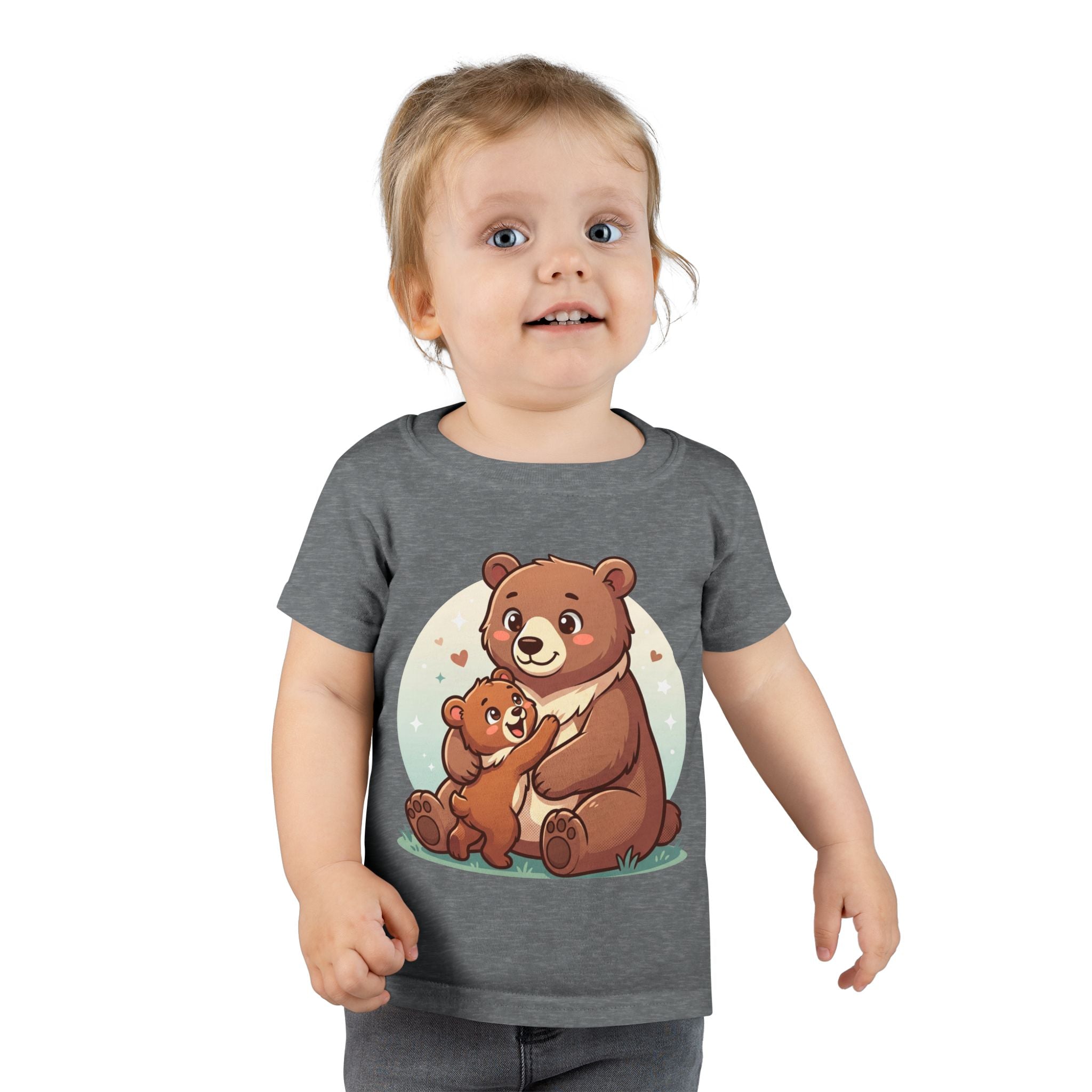 Toddler T-Shirt - Cute Bear Mama & Cub Graphic ("ayı ve yavru")