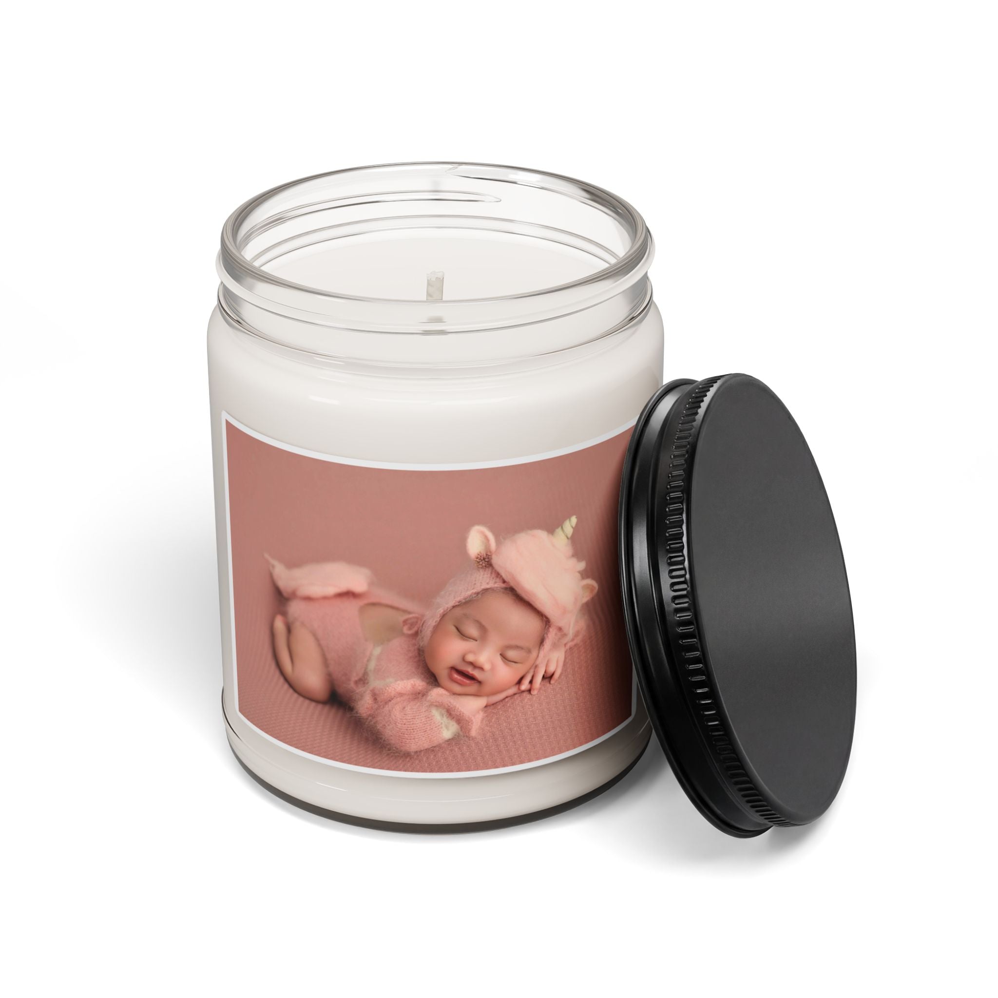 Baby Photo Soy Candle — 9oz Scented Keepsake Candle (Personalized Newborn Gift)