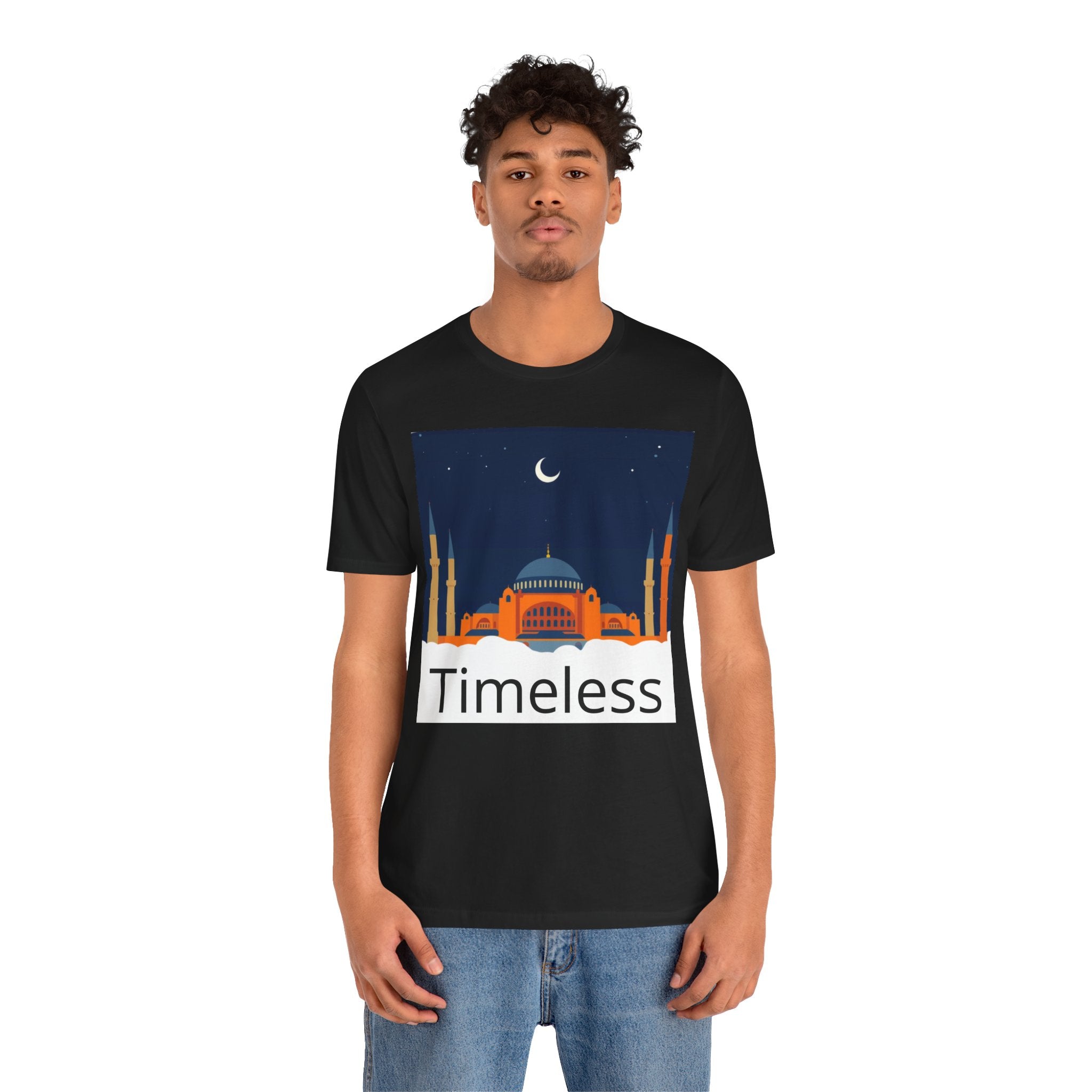 Timeless Mosque Tee – Crescent Night Skyline T-Shirt