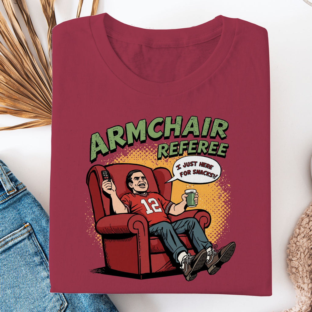 Armchair Referee Shirt, Funny Football Fan Tee, I Just Here For Snacks Shirt, Game Day T Shirt, Sports Lover Gift, Football Watching Tee