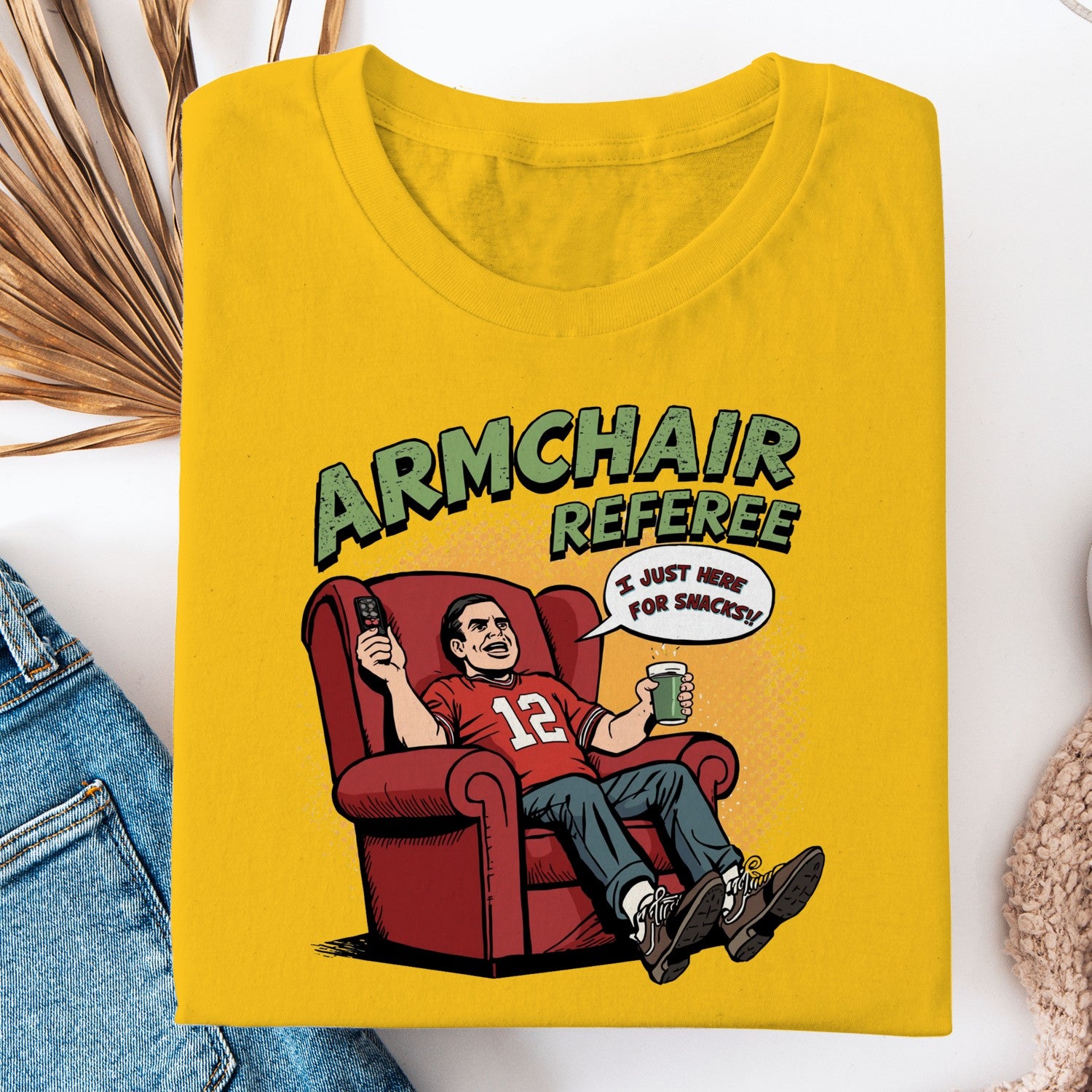 Armchair Referee Shirt, Funny Football Fan Tee, I Just Here For Snacks Shirt, Game Day T Shirt, Sports Lover Gift, Football Watching Tee